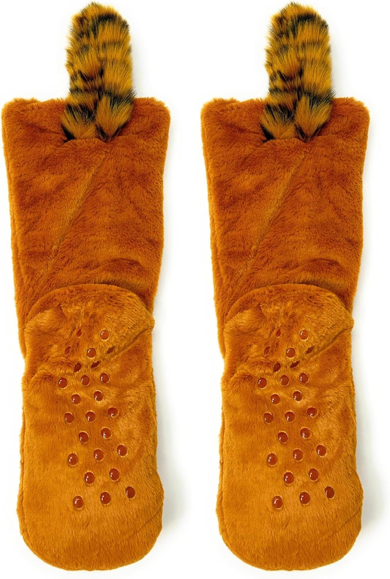 ooohyeah Kids’ Funny Fuzzy Animal Slipper Socks, Cute Soft Non-Slip Warm Socks for Girls & Boys, Size 1-5 - Image 3